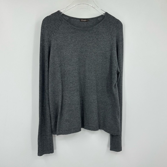 J. McLaughlin Sweaters - J.McLaughlin Gray Sweater Button Cuffs Crew Neck Womens Medium | AQ598